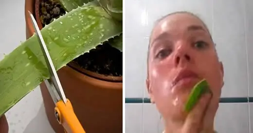 Frota un poco de aloe vera en tu cara y mira qué pasa 15 minutos después.