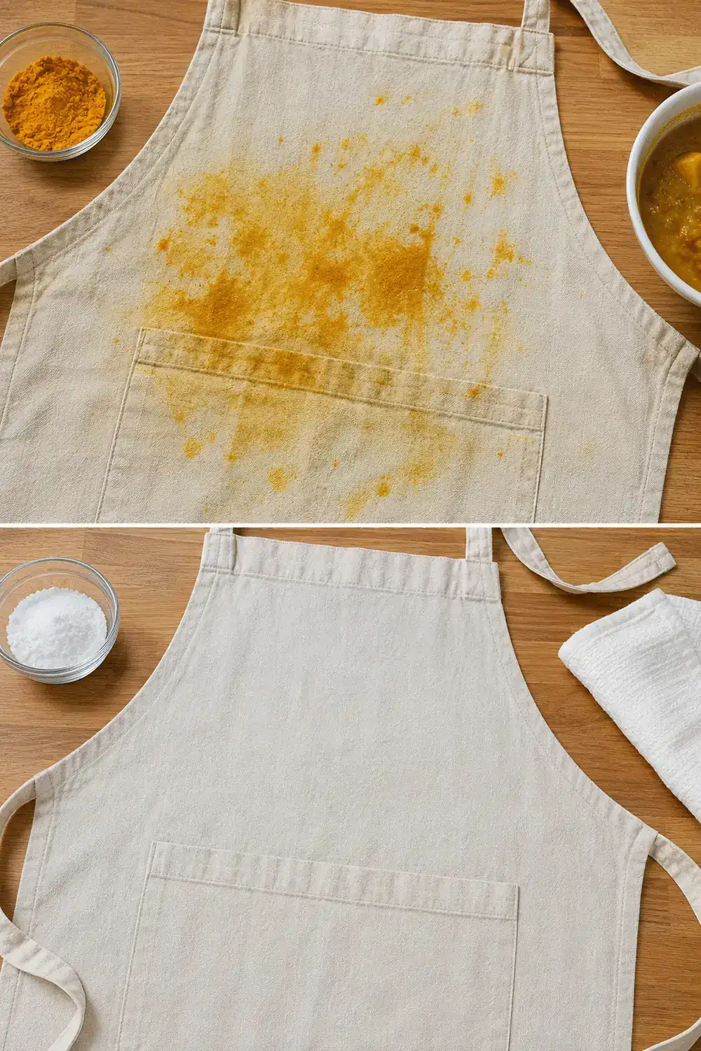 Cómo eliminar las manchas de curry de los delantales de cocina