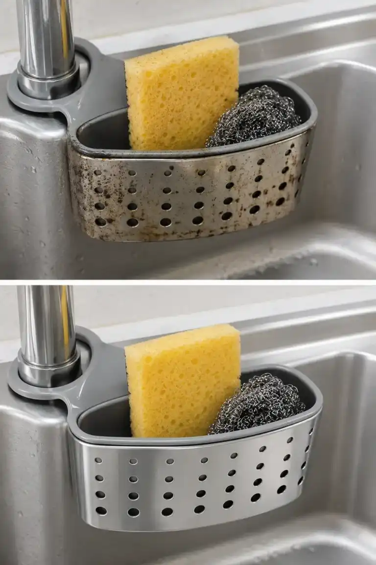Cómo eliminar las manchas oscuras de los portaesponjas del fregadero
