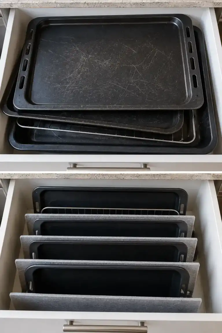 Cómo evitar que las bandejas del horno se rayen al guardarlas unas sobre otras