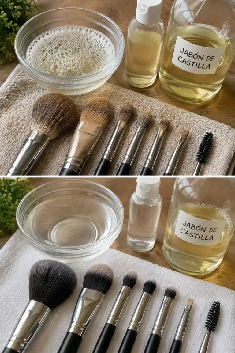 Cómo hacer un limpiador suave para las brochas de maquillaje con ingredientes sencillos
