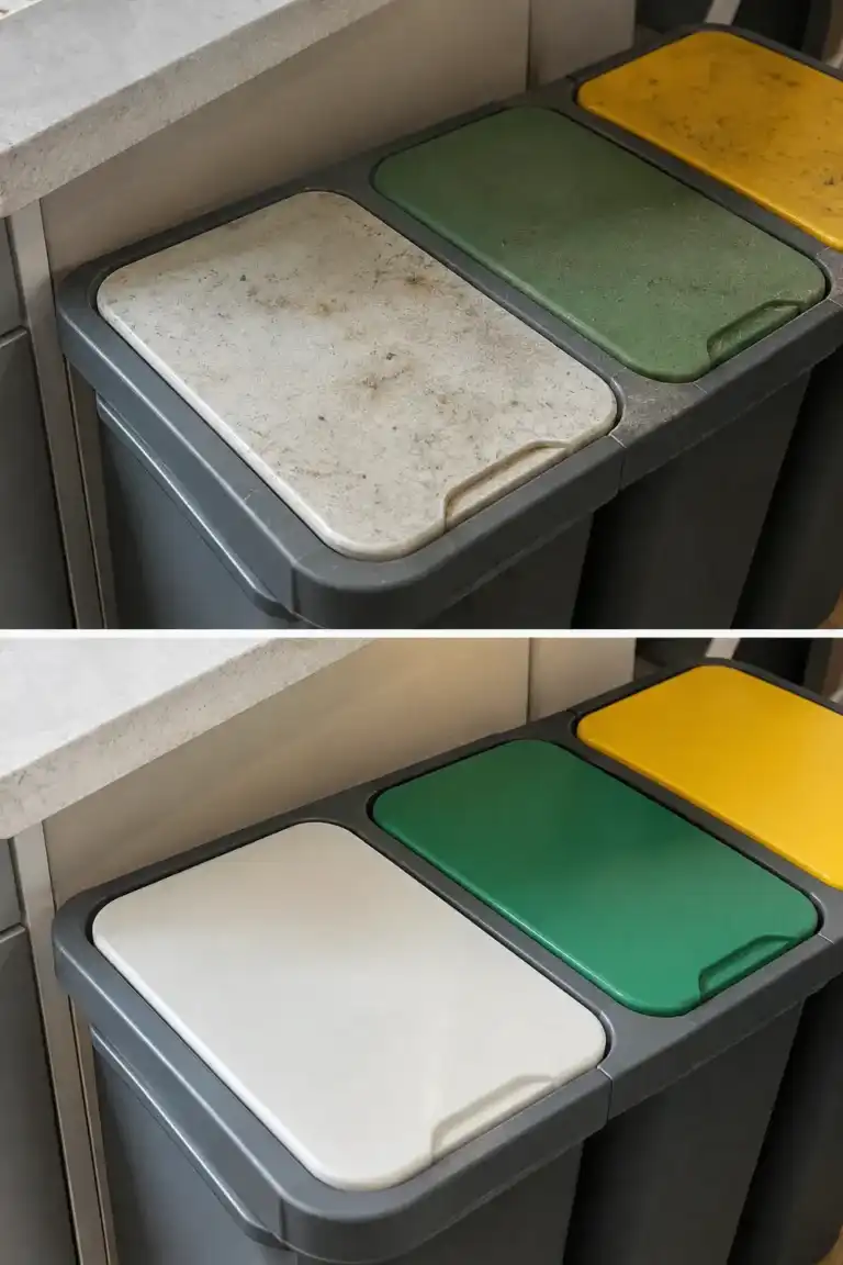 Cómo limpiar las tapas abatibles de los cubos de reciclaje