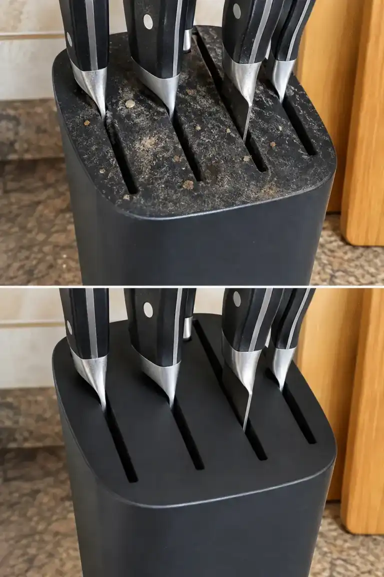 Cómo limpiar los soportes de los cuchillos sin desmontarlos