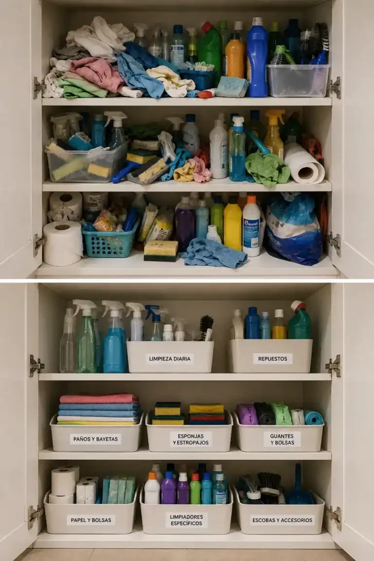 Cómo organizar el cuarto de limpieza para encontrar todo en pocos segundos