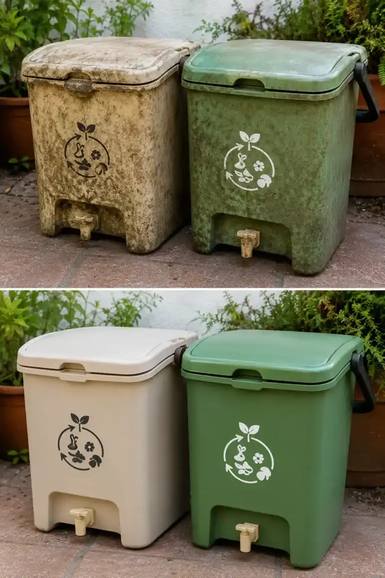 Cómo recuperar el color original de los cubos de compost doméstico