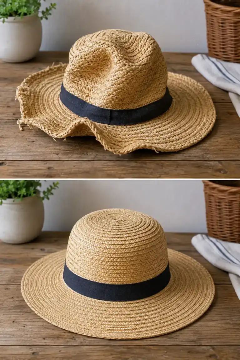 Cómo recuperar la forma de los sombreros de paja después del verano