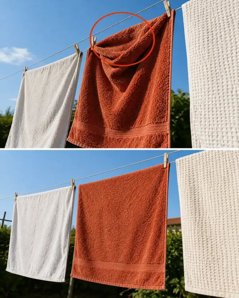 Cómo tender las toallas para que se sequen más rápido: el truco que usan las lavanderías