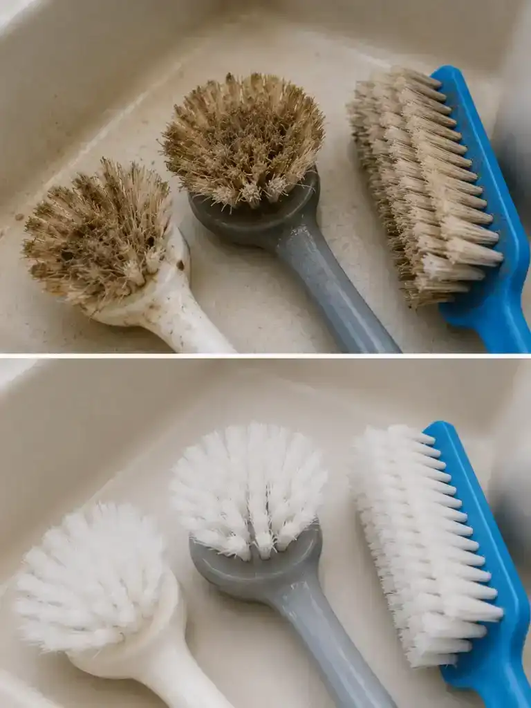 Con este sencillo truco los cepillos de limpieza quedan como nuevos y duran mucho más