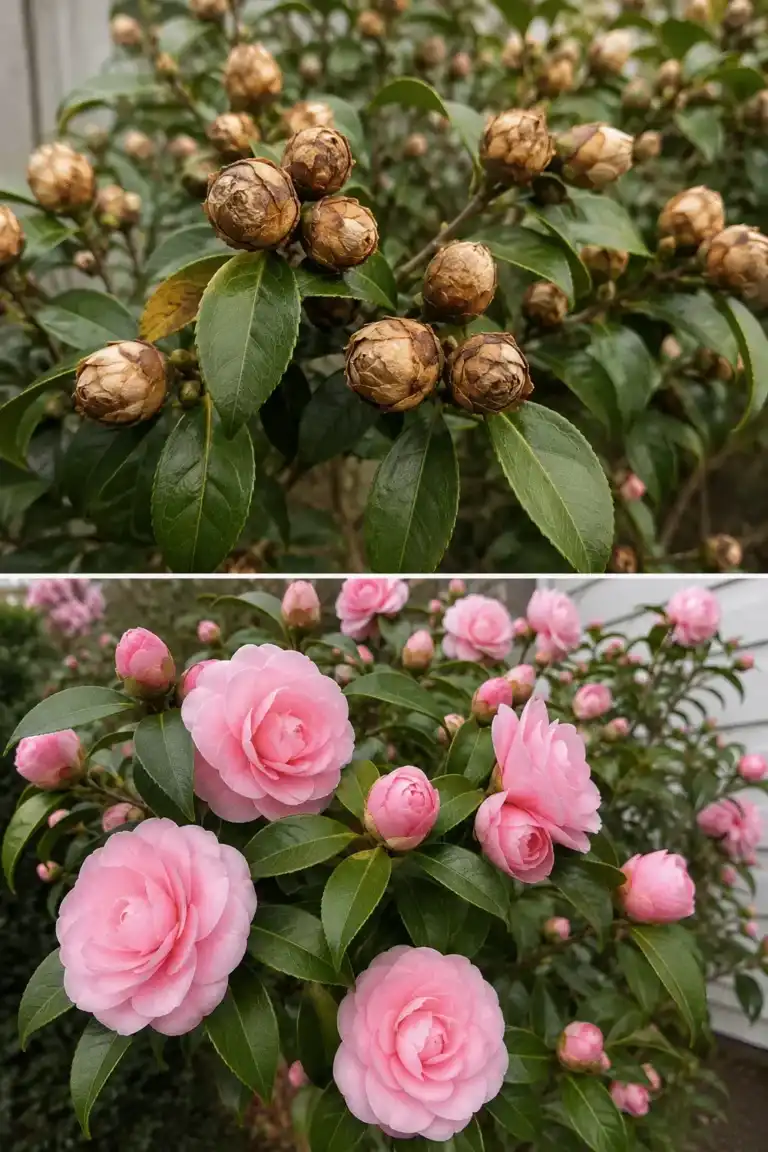 El error que hace que muchas camelias pierdan los capullos antes de abrirse