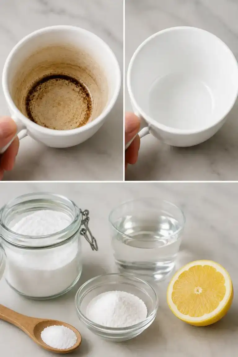El ingrediente que ayuda a eliminar las manchas oscuras del fondo de las tazas
