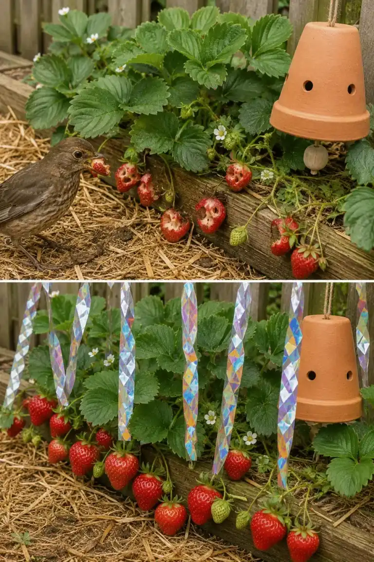 El método natural para proteger las fresas de los pájaros sin usar redes