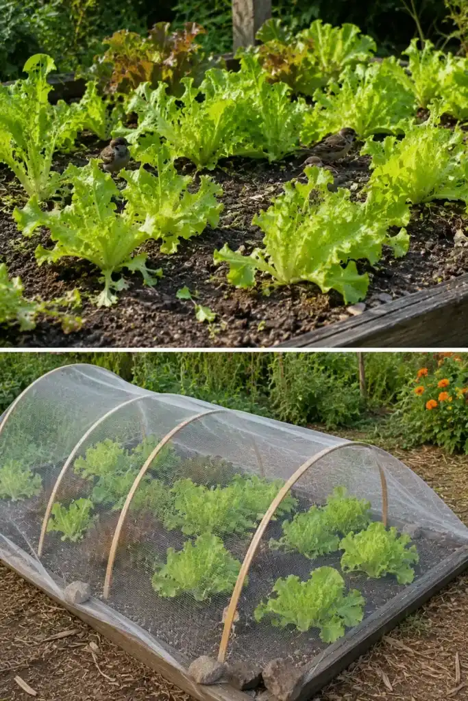 El método natural para proteger las lechugas de los pájaros