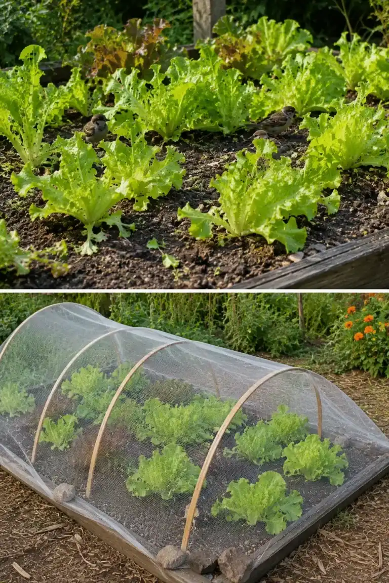 El método natural para proteger las lechugas de los pájaros