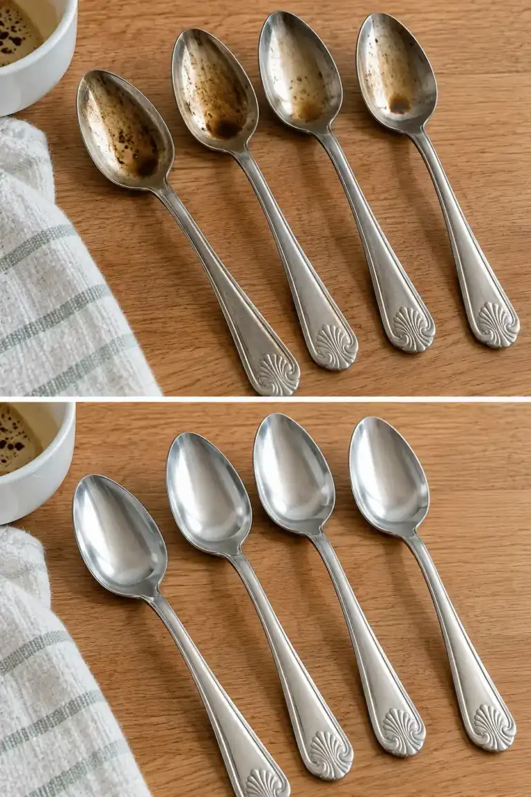 El método para eliminar las manchas de café de las cucharillas de acero