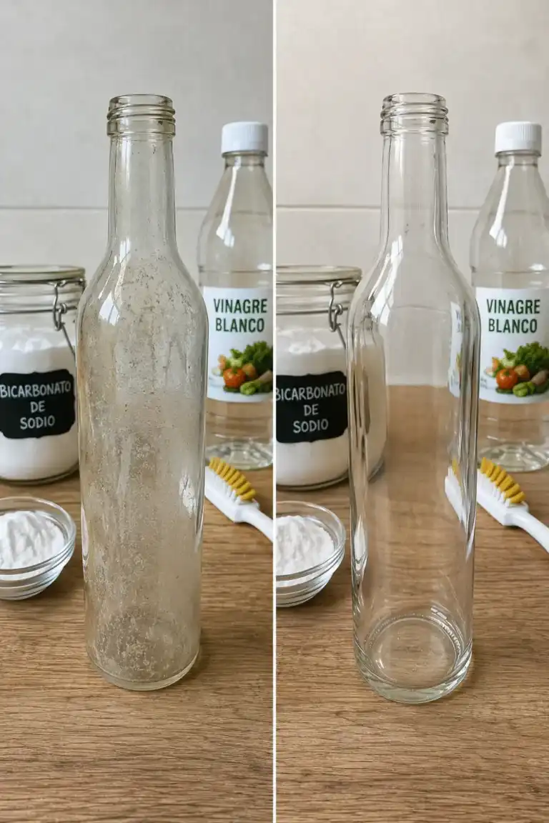 El remedio casero para limpiar el interior de una botella de cristal de cuello estrecho