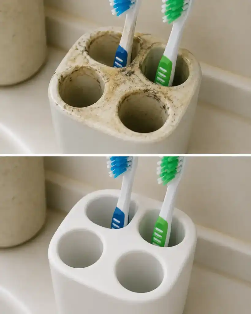 El remedio casero para limpiar los soportes de los cepillos de dientes