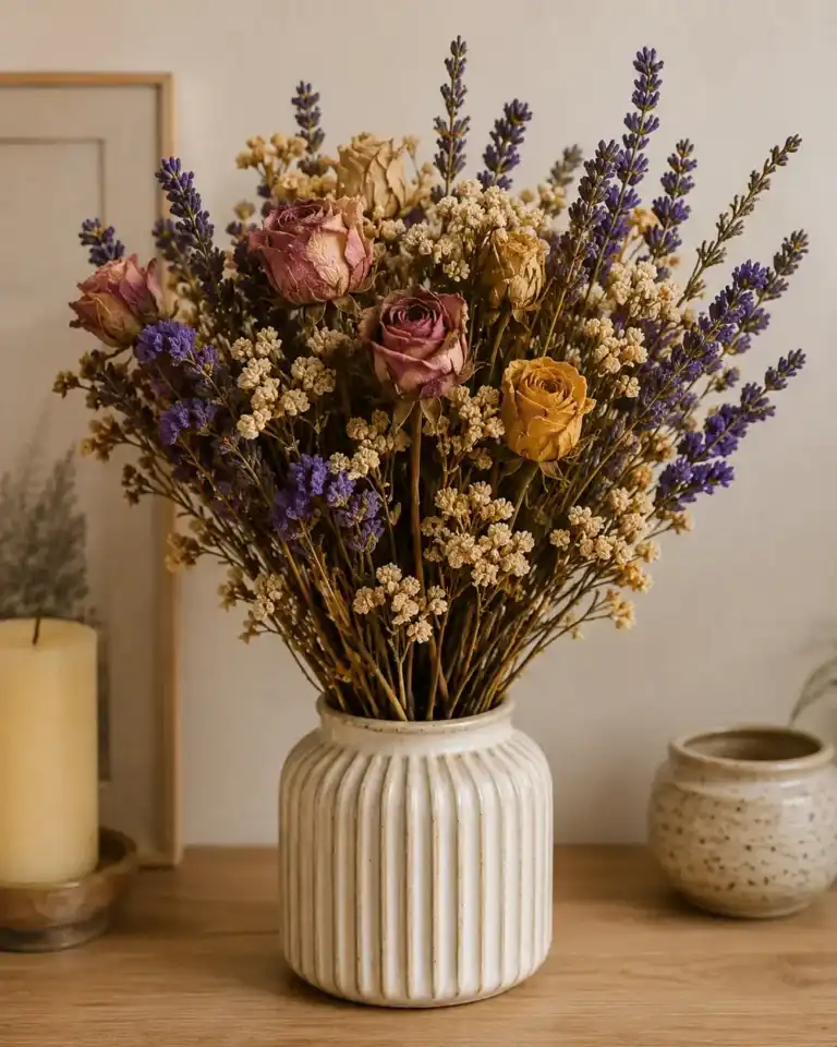 El sencillo gesto que ayuda a que las flores secas duren mucho más