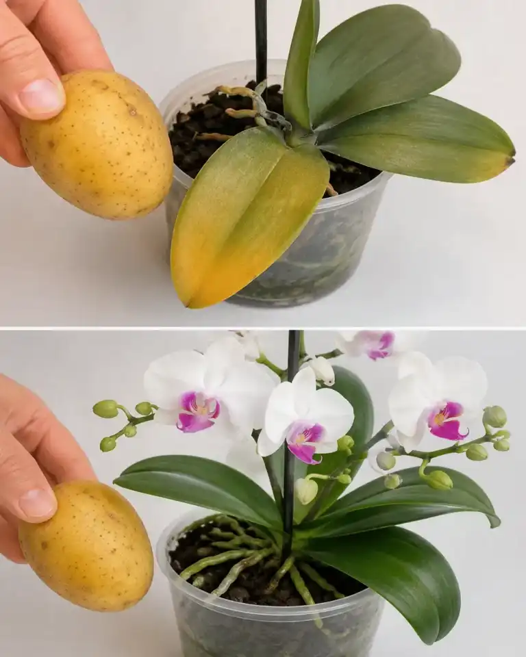 El truco con una simple patata que está sorprendiendo a los amantes de las orquídeas
