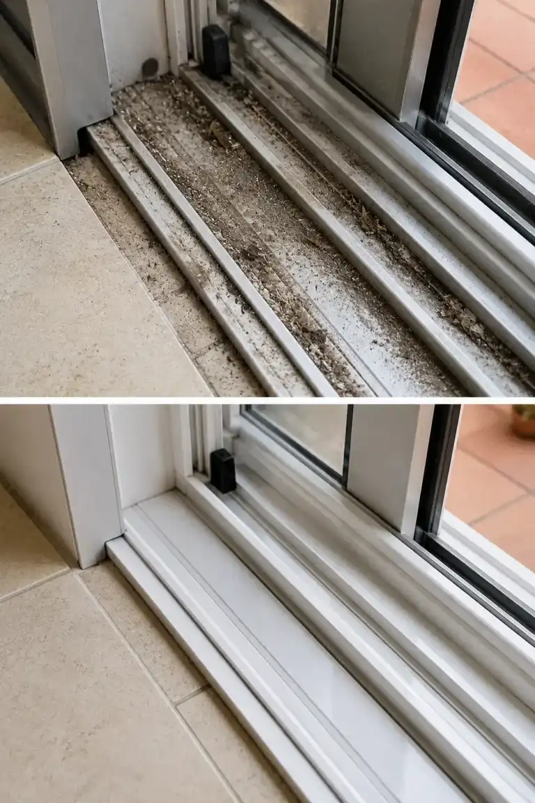 El truco para eliminar la suciedad acumulada en los raíles de las puertas correderas