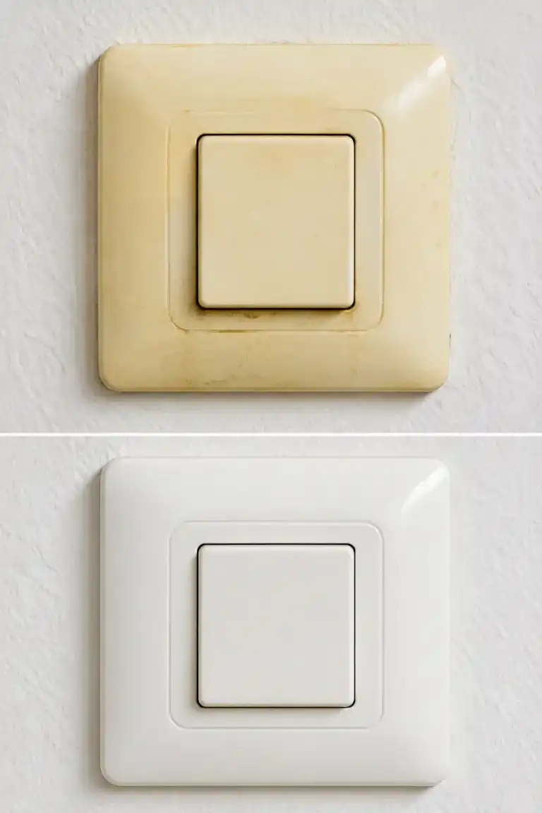 El truco para eliminar las manchas amarillas del interruptor de la luz y devolverle su color original