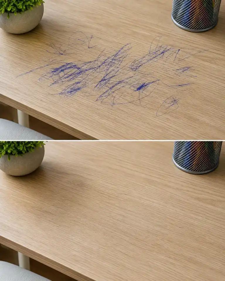 El truco para eliminar las manchas de tinta de una mesa laminada