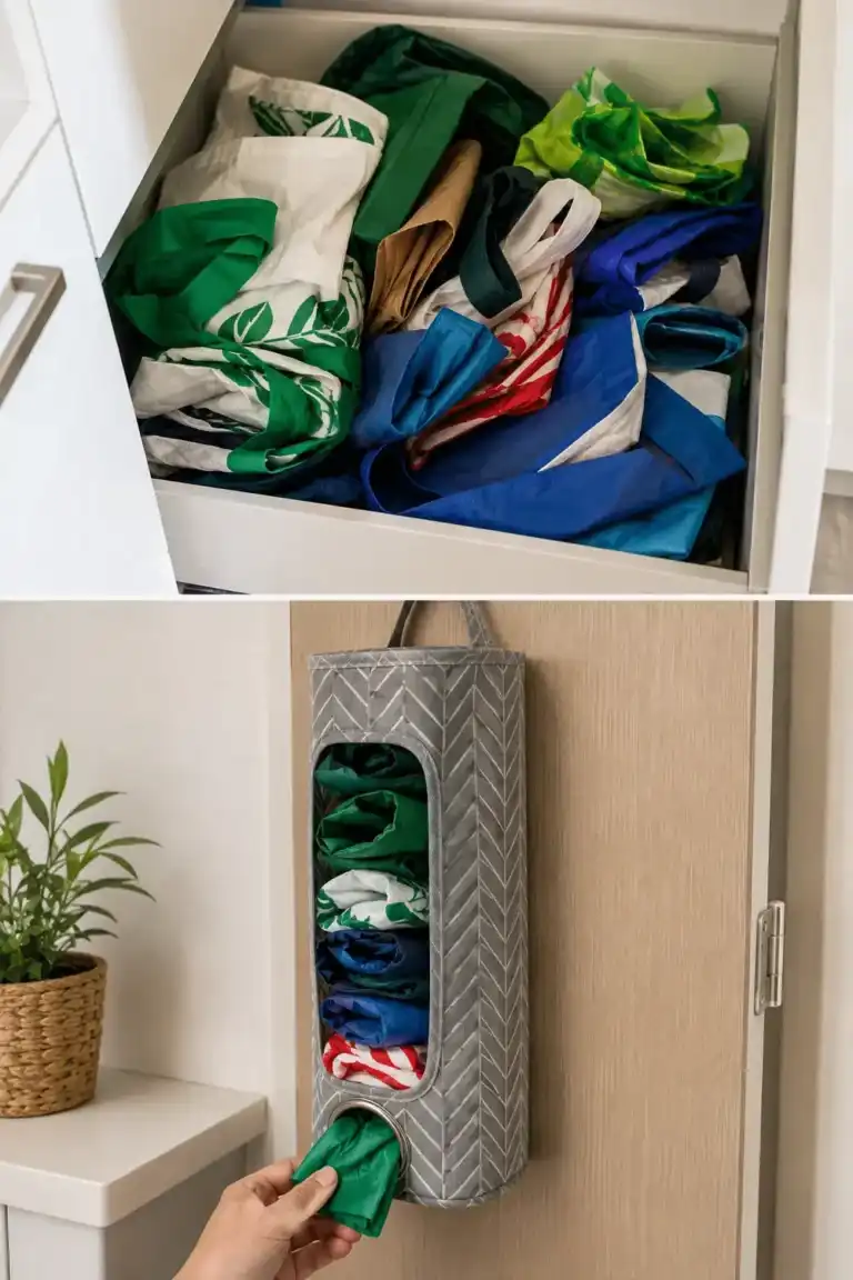 El truco para guardar las bolsas reutilizables y encontrarlas siempre cuando las necesitas