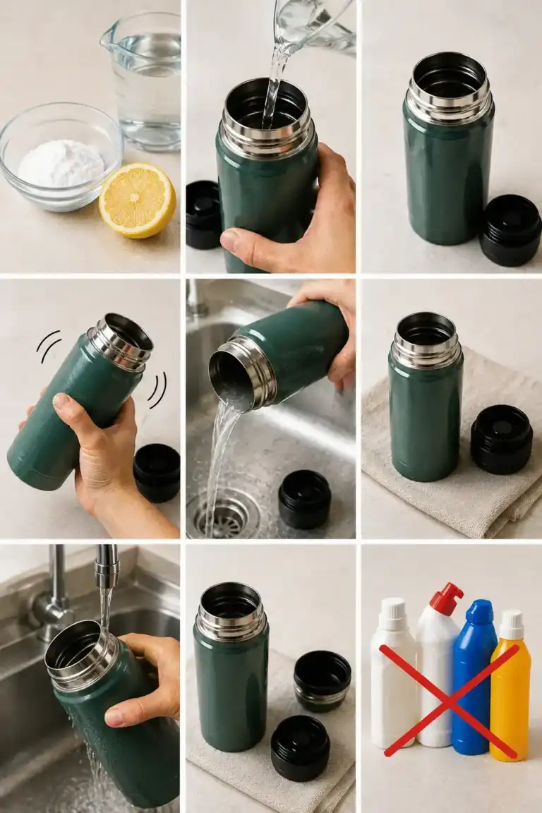 El truco para limpiar el interior de un termo y eliminar los malos olores