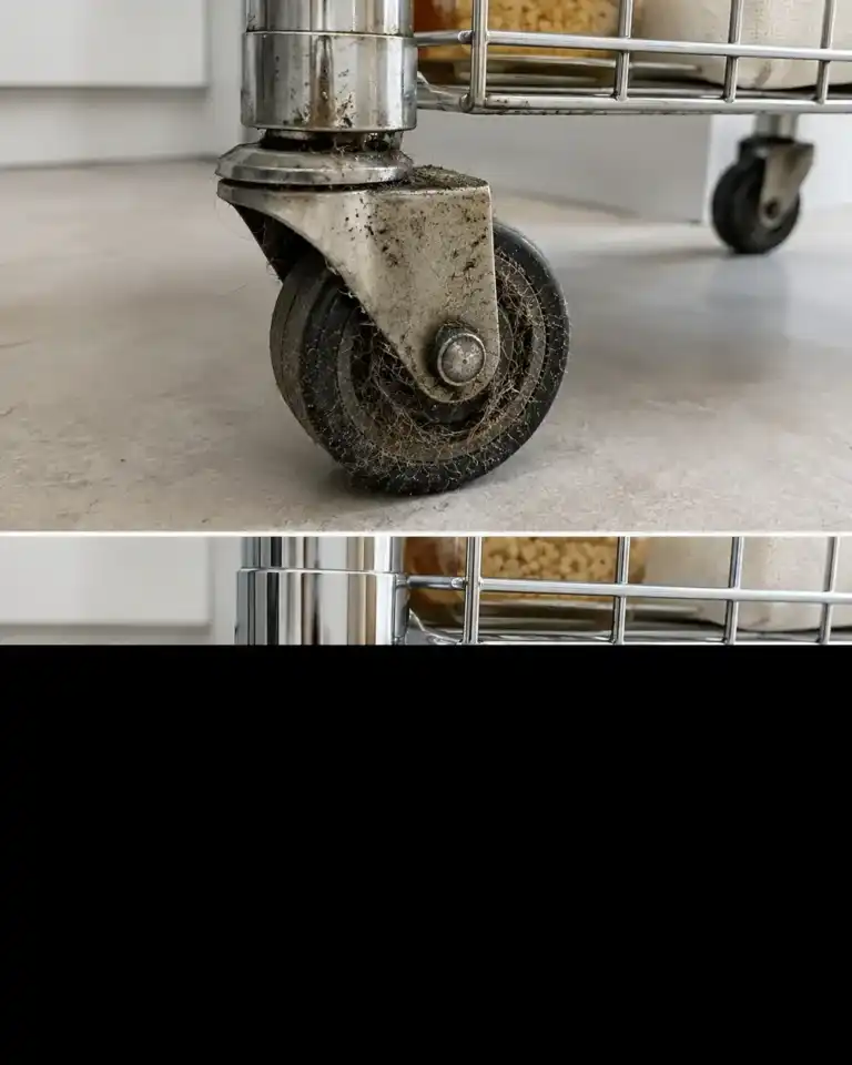El truco para limpiar las ruedas de los carros auxiliares de cocina y que vuelvan a deslizarse