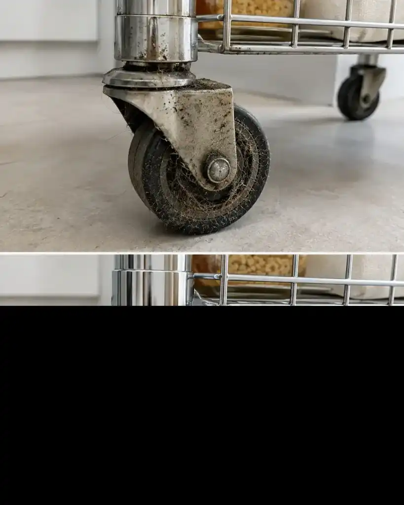 El truco para limpiar las ruedas de los carros auxiliares de cocina y que vuelvan a deslizarse