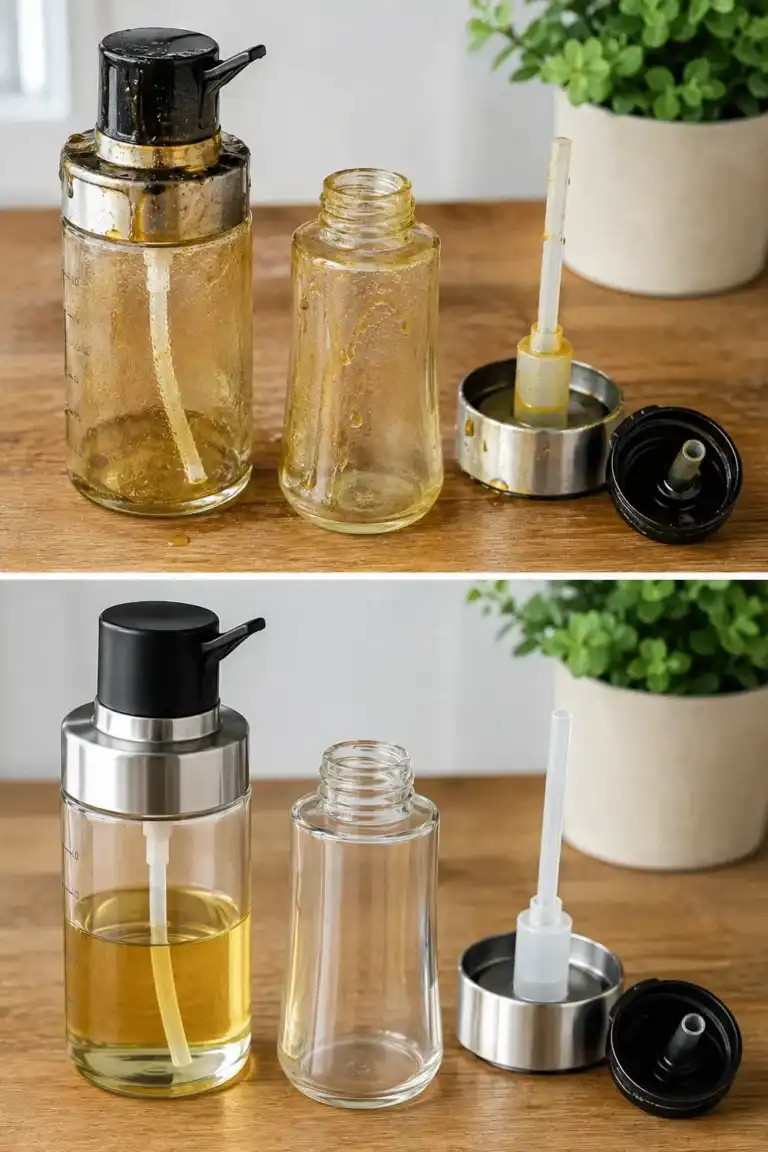 El truco para limpiar los dosificadores de aceite sin dejar restos pegajosos