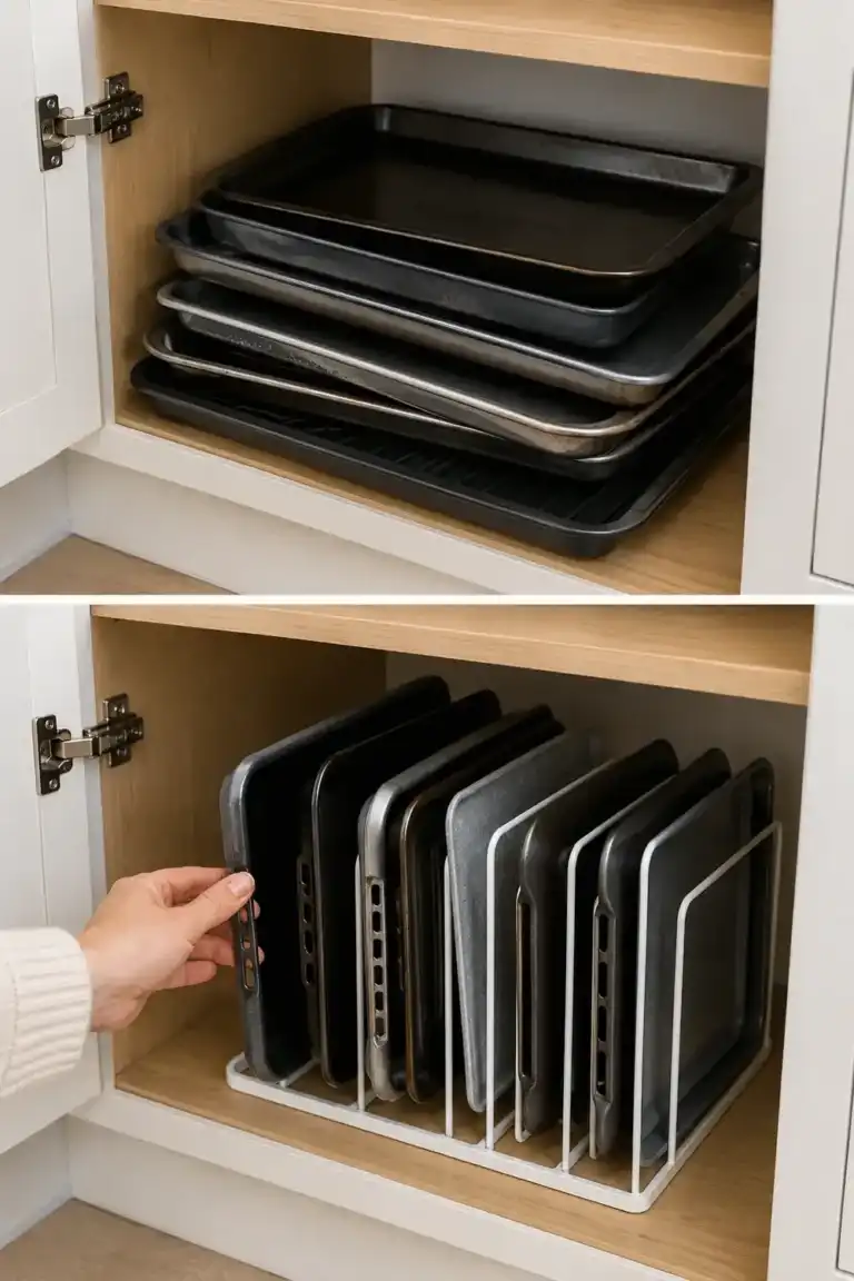 El truco para organizar las bandejas de horno y acceder a ellas sin mover toda la pila