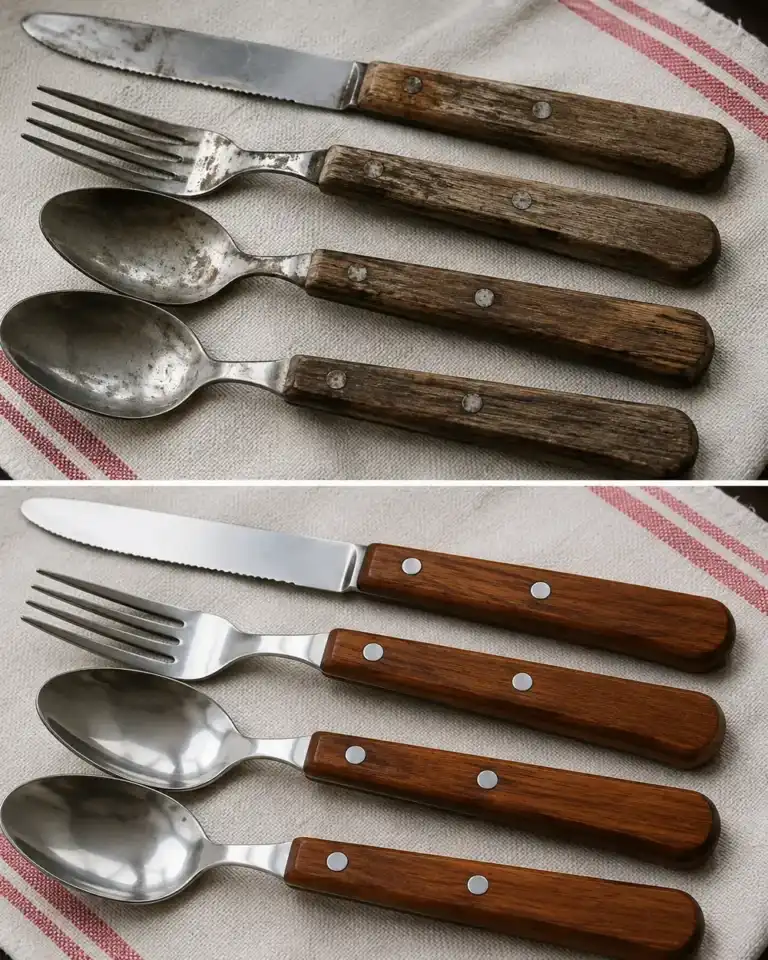 El truco para recuperar el aspecto original de los cubiertos con mango de madera