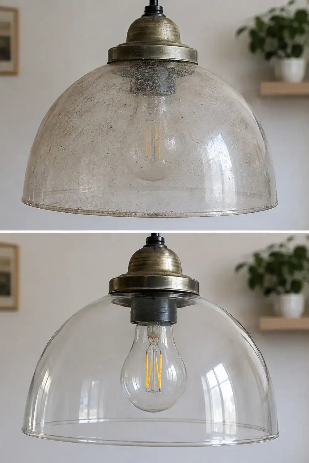 El truco para recuperar el brillo de las campanas de cristal de las lámparas