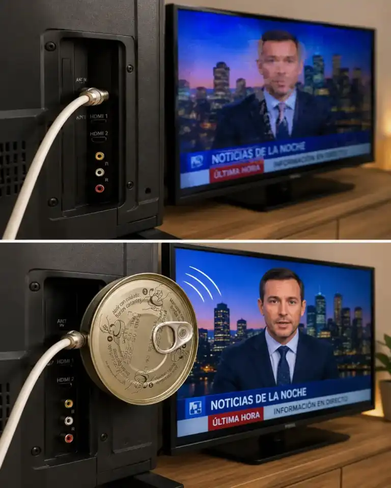Lo que ocurre al colocar una lata detrás del televisor llama la atención de quienes lo prueban