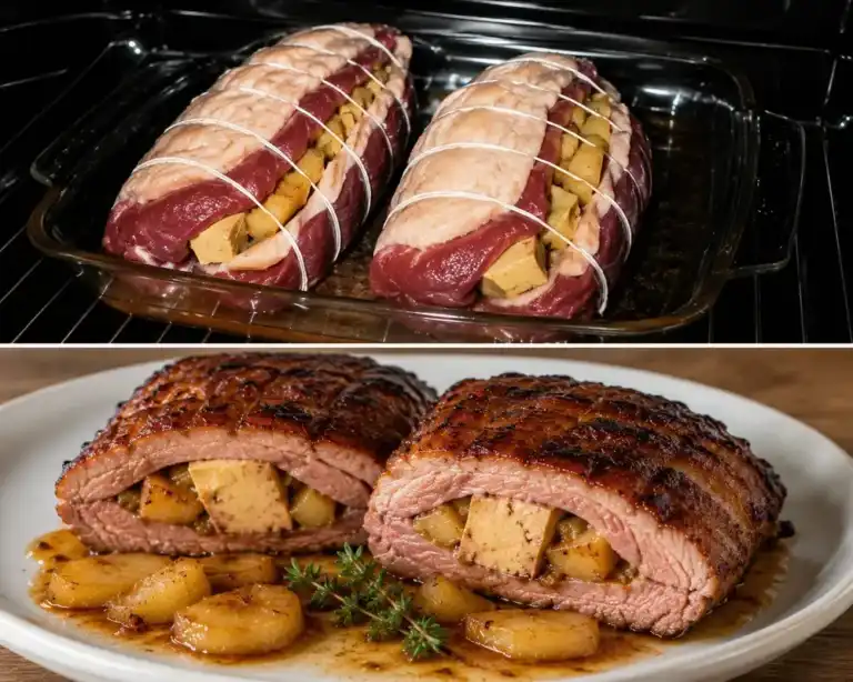 Magret de pato relleno de foie gras y manzanas caramelizadas: una receta digna de un gran restaurante
