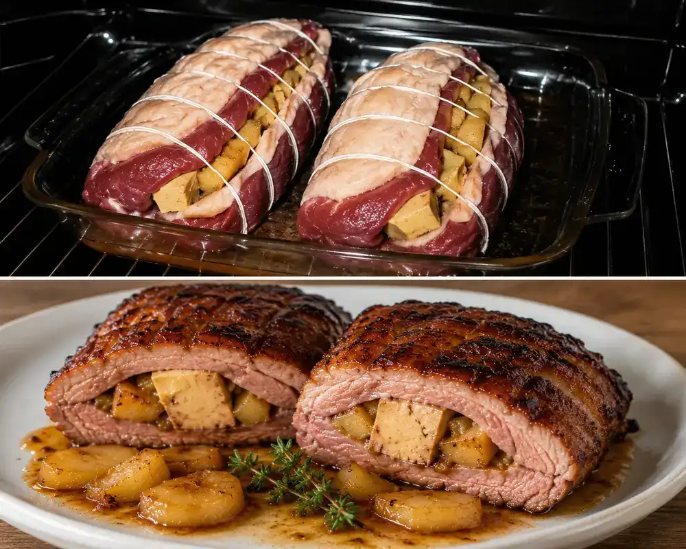 Magret de pato relleno de foie gras y manzanas caramelizadas: una receta digna de un gran restaurante