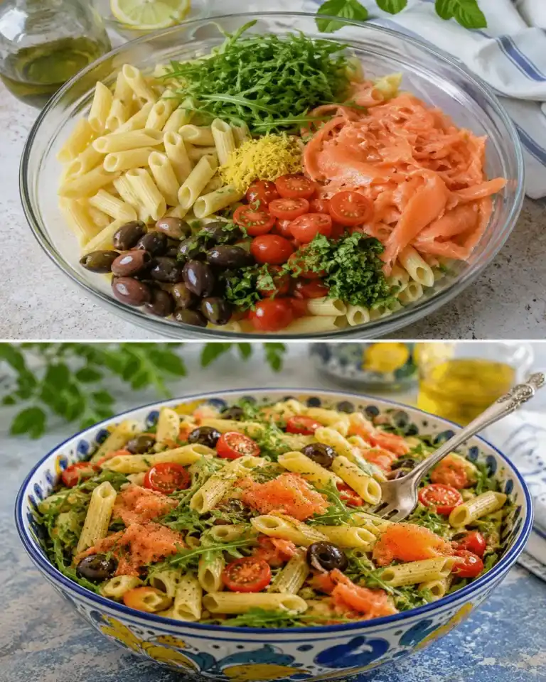 Mi comida favorita para los días de calor: pasta fría con salmón, tomate y un aliño que lo cambia todo