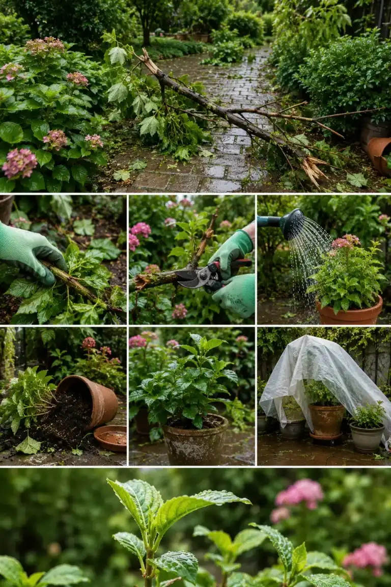 Qué hacer después de una tormenta para evitar daños en tus plantas
