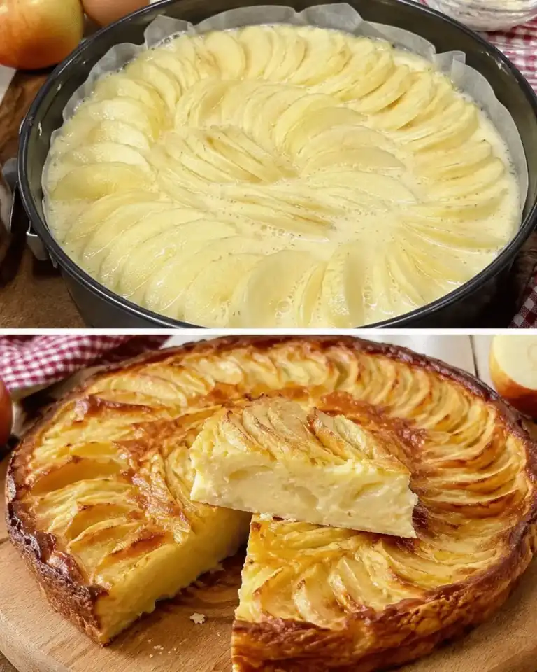 Solo manzanas, yogur y huevos: un pastel tan cremoso que se deshace en la boca