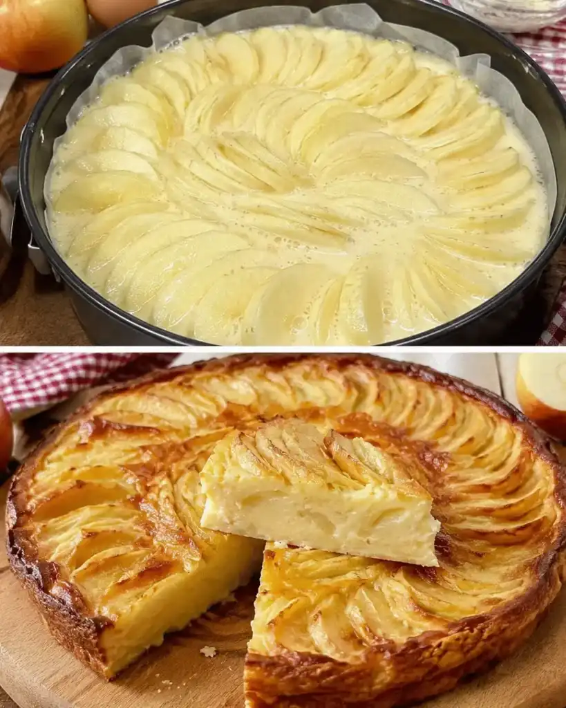 Solo manzanas, yogur y huevos: un pastel tan cremoso que se deshace en la boca
